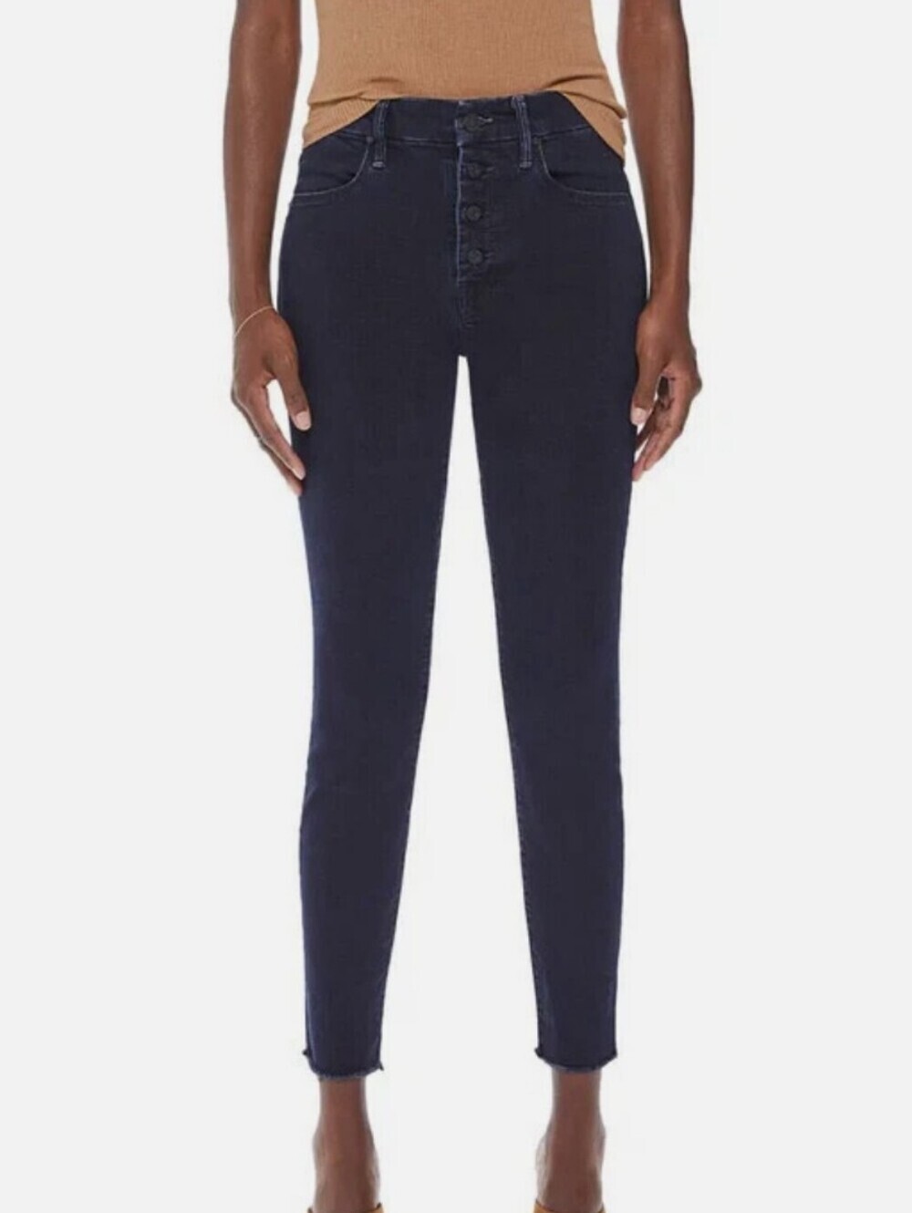 MOTHER Holding Hands The Pixie Ankle Fray Hem Skinny Jeans 26